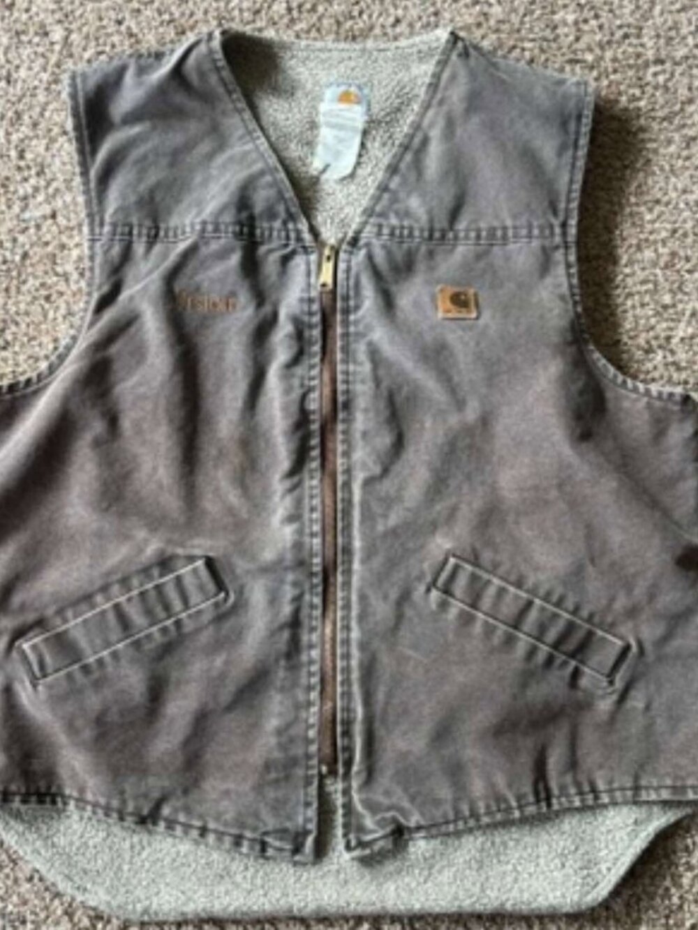 Mens vintage Made in USA Carhartt vest cowboy work western zipper